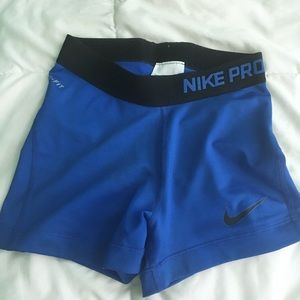Blue Womens Nike Pro Shorts